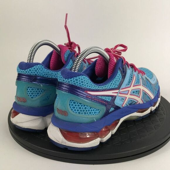 Asics Gel-Kayano 21 Blue/Pink Athletic Running Shoes T4H7N Women’s Size 8 - Picture 5 of 12